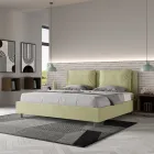 Letto 200x200 cm Testata con Cuscinatura in Microfibra Made in Italy - Olimpiadi Viadurini
