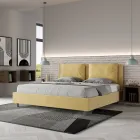Letto 200x200 cm Testata con Cuscinatura in Microfibra Made in Italy - Olimpiadi Viadurini