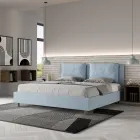 Letto 200x200 cm Testata con Cuscinatura in Microfibra Made in Italy - Olimpiadi Viadurini