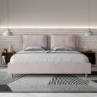 Letto 200x200 cm Testata con Cuscinatura in Microfibra Made in Italy - Olimpiadi Viadurini