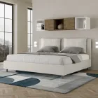 Letto 200x200 cm Testata con Cuscinatura in Similpelle Made in Italy - Olimpiadi Viadurini