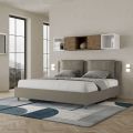 Letto 200x200 cm Testata con Cuscinatura in Similpelle Made in Italy - Olimpiadi