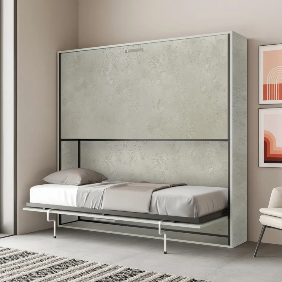 Letto a Castello a Scomparsa Orizzontale Made in Italy - Collaborativo Viadurini