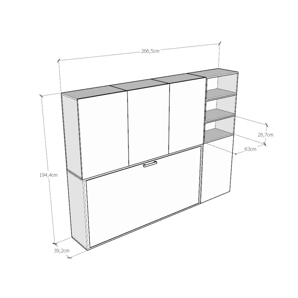 Letto a Scomparsa Singolo in Diverse Composizioni - Collaborativo Viadurini