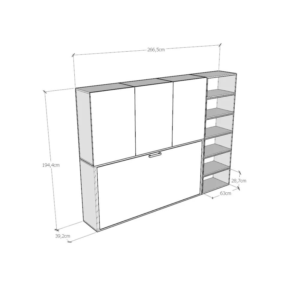 Letto a Scomparsa Singolo in Diverse Composizioni - Collaborativo Viadurini