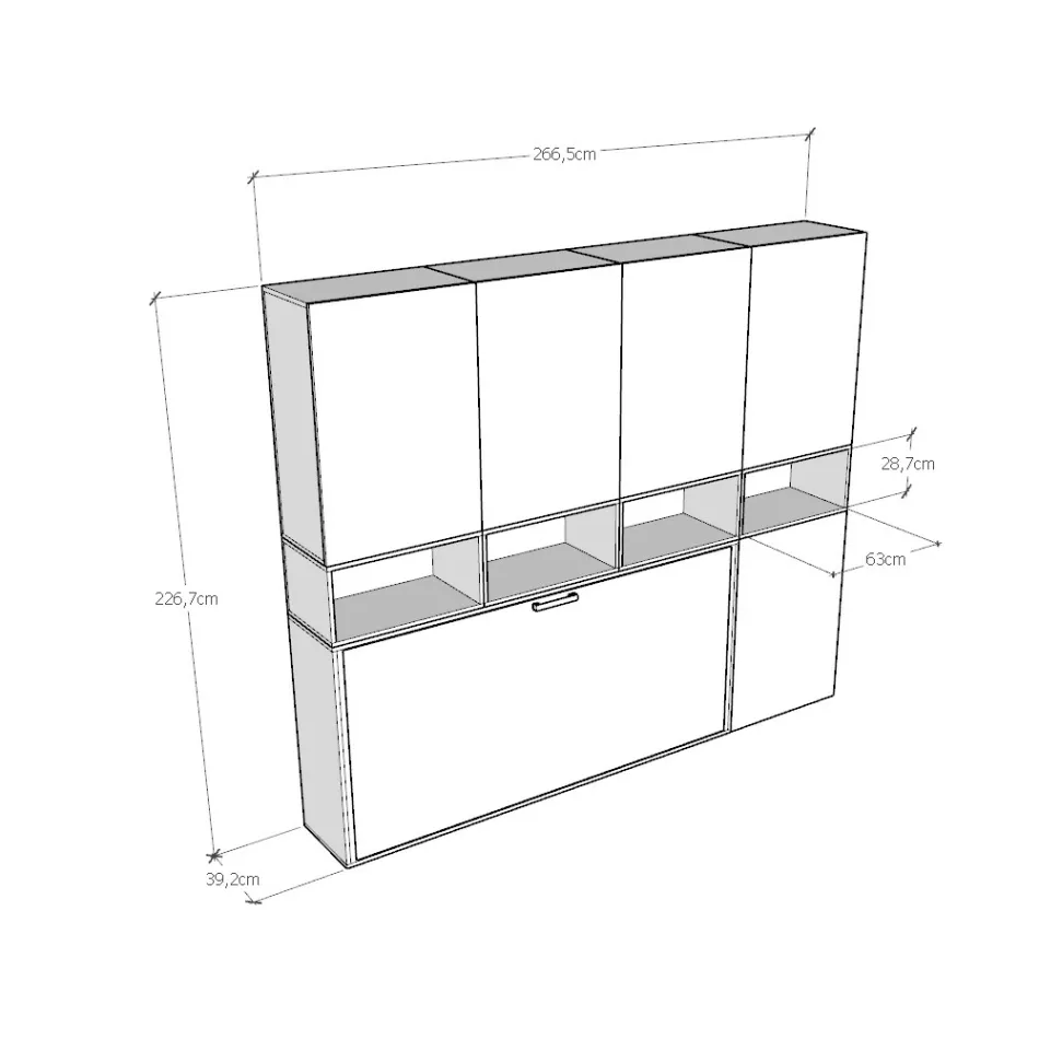 Letto a Scomparsa Singolo in Diverse Composizioni - Collaborativo Viadurini