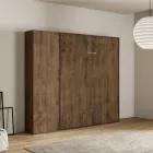 Letto a Una Piazza e Mezza a Scomparsa Verticale con Colonna - Magicompare Viadurini