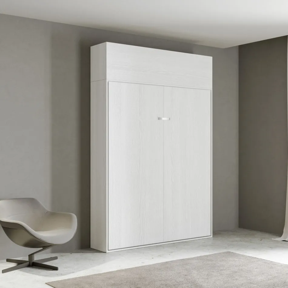 Letto a Una Piazza e Mezza a Scomparsa Verticale con Pensile - Magicompare Viadurini