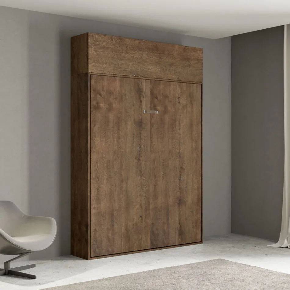 Letto a Una Piazza e Mezza a Scomparsa Verticale con Pensile - Magicompare Viadurini