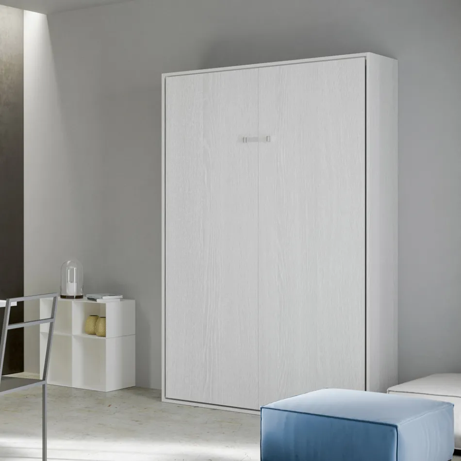 Letto a Una Piazza e Mezza a Scomparsa Verticale in Diverse Finiture - Magicompare Viadurini