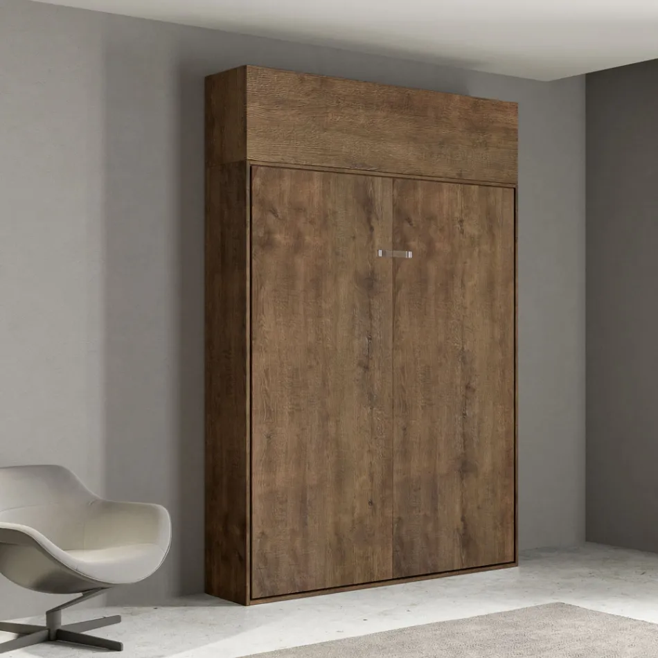 Letto Alla Francese a Scomparsa Verticale con Pensile - Magicompare Viadurini