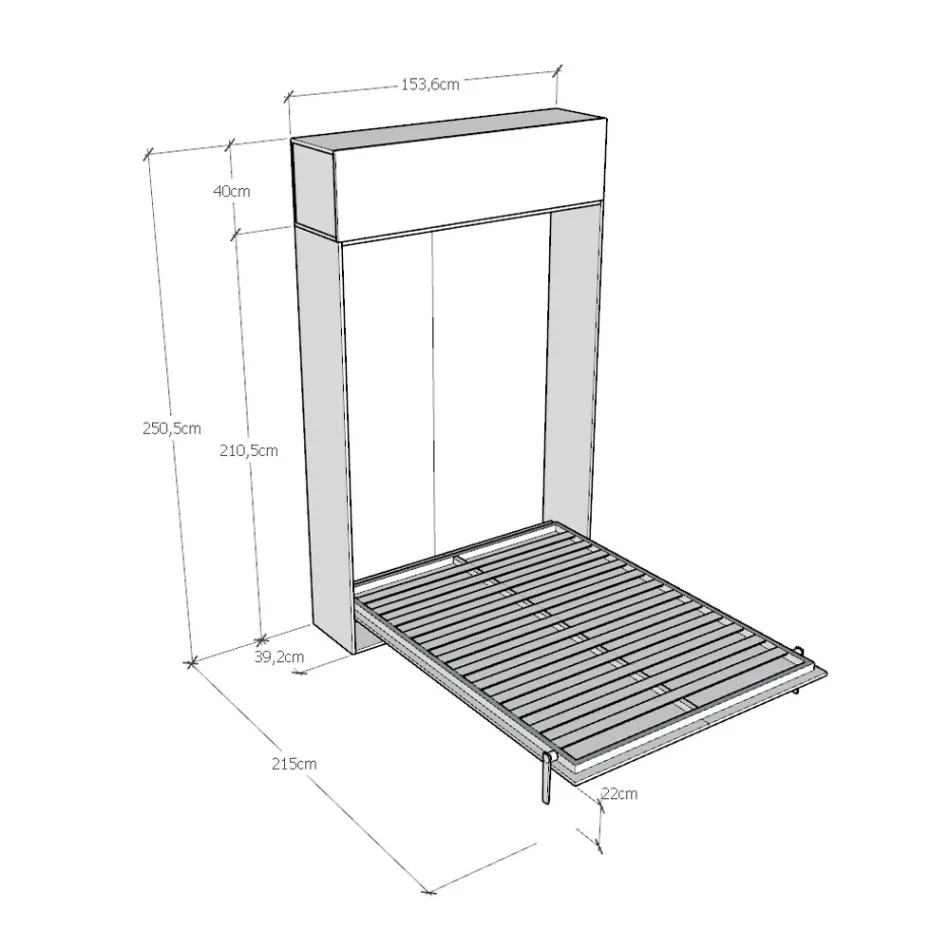 Letto Alla Francese a Scomparsa Verticale con Pensile - Magicompare Viadurini