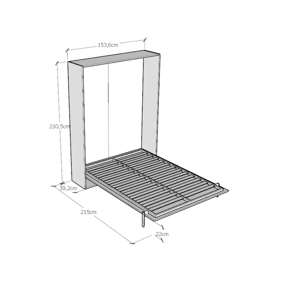 Letto Alla Francese a Scomparsa Verticale in Diverse Finiture - Magicompare Viadurini