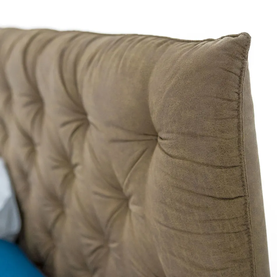 Letto Contenitore Matrimoniale Imbottito Tessuto o Ecopelle Made in Italy – Euro Viadurini