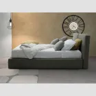 Letto Imbottito Matrimoniale con Box in Tessuto Ecopelle Made in Italy – Deserto Viadurini