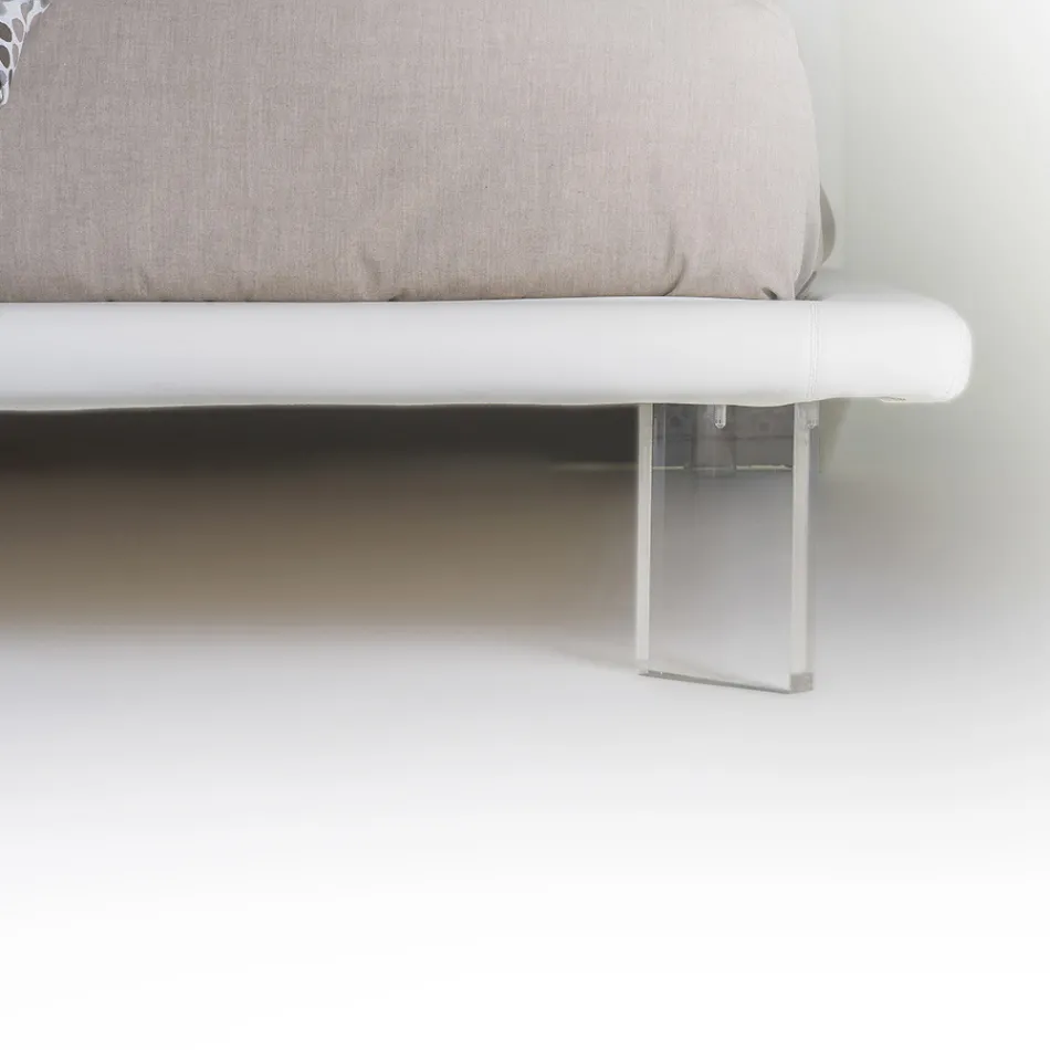 Letto Imbottito Matrimoniale in Ecopelle o Tessuto Made in Italy – Armonica Viadurini