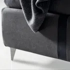 Letto Matrimoniale 160x190 con 2 Strisce Bicolore Verticali e Parallele - Paolo Viadurini