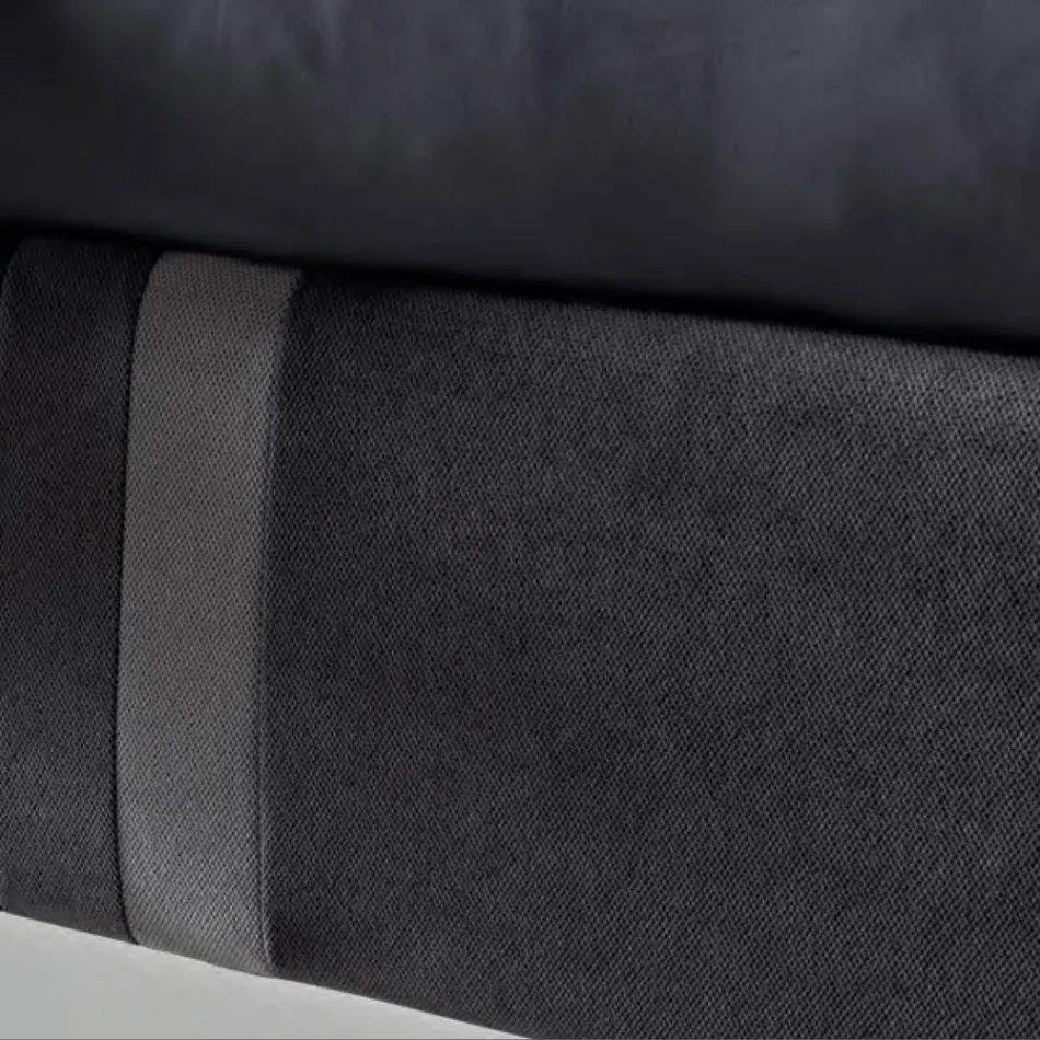 Letto Matrimoniale 160x190 con 2 Strisce Bicolore Verticali e Parallele - Paolo Viadurini