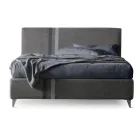 Letto Matrimoniale 160x190 con 2 Strisce Bicolore Verticali e Parallele - Paolo Viadurini