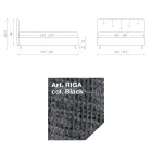 Letto Matrimoniale 160x190 con Cordonature Verticali a Sbalzo - Maschera Viadurini