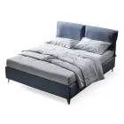 Letto Matrimoniale 160x190 con Cuscini che Avvolgono l'Intera Testata - Charme Viadurini