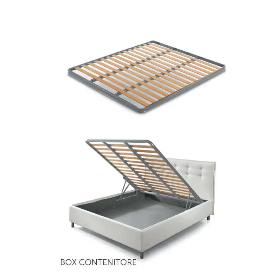 Letto Matrimoniale 160x190 con Cuscini che Avvolgono l'Intera Testata - Charme Viadurini