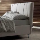 Letto Matrimoniale 160x190 con Profili Cordonati Obliqui nella Testata - Euforie Viadurini