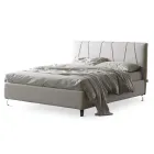 Letto Matrimoniale 160x190 con Profili Cordonati Obliqui nella Testata - Euforie Viadurini
