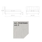 Letto Matrimoniale 160x190 con Profili Cordonati Obliqui nella Testata - Euforie Viadurini