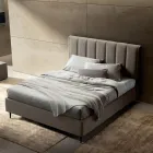 Letto Matrimoniale 160x190 con Trapuntatura a Fasce Larghe Verticali - Magan Viadurini