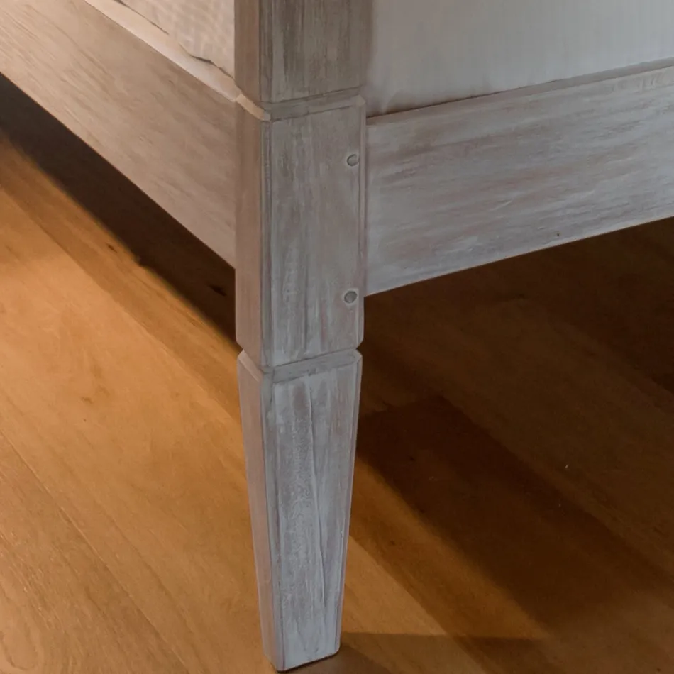 Letto Matrimoniale 160x200 con Baldacchino in Legno Teak Massello - Acquarello Viadurini