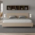 Letto Matrimoniale 180x200 cm con Testata in Similpelle Made in Italy - Pallone Viadurini