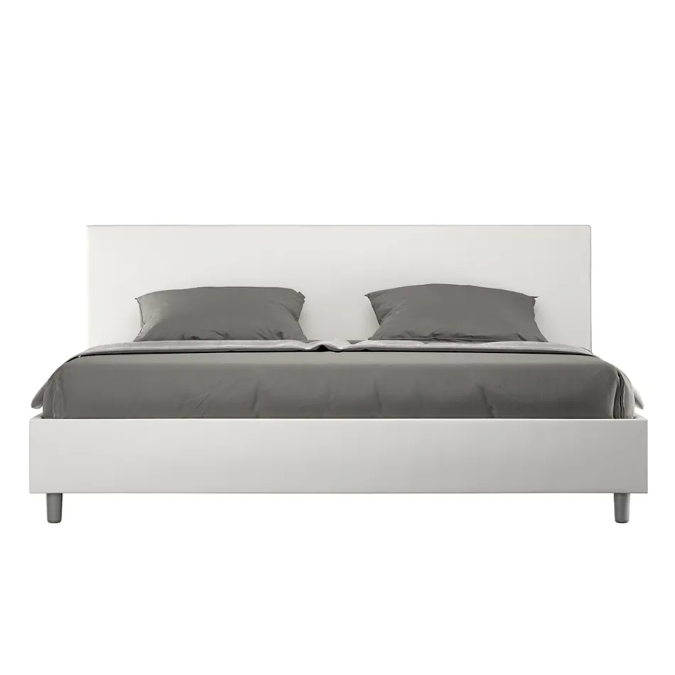 Letto Matrimoniale 180x200 cm con Testata in Similpelle Made in Italy - Pallone Viadurini