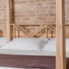 Letto Matrimoniale 180x200 con Baldacchino in Legno Teak Massello - Tempera Viadurini