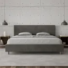Letto Matrimoniale 190x200 cm con Testata in Microfibra Made in Italy - Pallone Viadurini