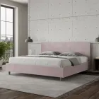 Letto Matrimoniale 200x200 cm con Testata in Microfibra Made in Italy - Pallone Viadurini