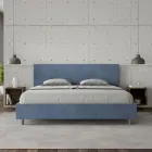 Letto Matrimoniale 200x200 cm con Testata in Microfibra Made in Italy - Pallone Viadurini