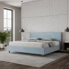 Letto Matrimoniale 200x200 cm con Testata in Microfibra Made in Italy - Pallone Viadurini