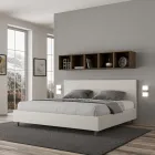 Letto Matrimoniale 200x200 cm con Testata in Similpelle Made in Italy - Pallone Viadurini