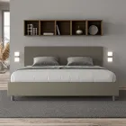 Letto Matrimoniale 200x200 cm con Testata in Similpelle Made in Italy - Pallone Viadurini