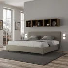 Letto Matrimoniale 200x200 cm con Testata in Similpelle Made in Italy - Pallone Viadurini