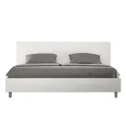Letto Matrimoniale 200x200 cm con Testata in Similpelle Made in Italy - Pallone Viadurini