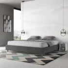 Letto Matrimoniale 200x200 cm Rivestito in Microfibra Made in Italy - Atleta Viadurini