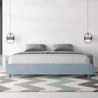 Letto Matrimoniale 200x200 cm Rivestito in Microfibra Made in Italy - Atleta Viadurini