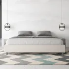 Letto Matrimoniale 200x200 cm Rivestito in Similpelle Made in Italy - Atleta Viadurini