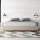 Letto Matrimoniale 200x200 cm Rivestito in Similpelle Made in Italy - Atleta Viadurini