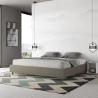 Letto Matrimoniale 200x200 cm Rivestito in Similpelle Made in Italy - Atleta Viadurini