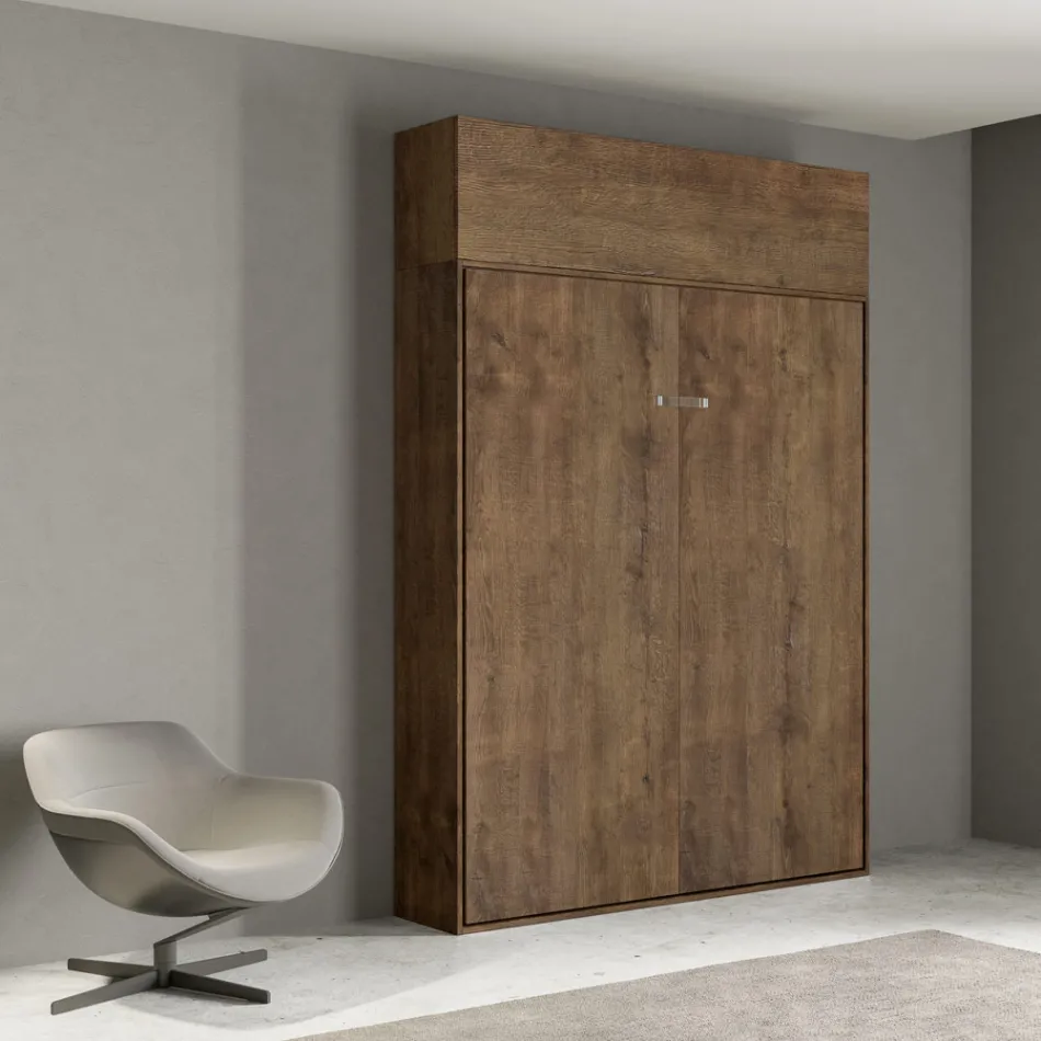 Letto Matrimoniale a Scomparsa Verticale con Pensile  - Magicompare Viadurini