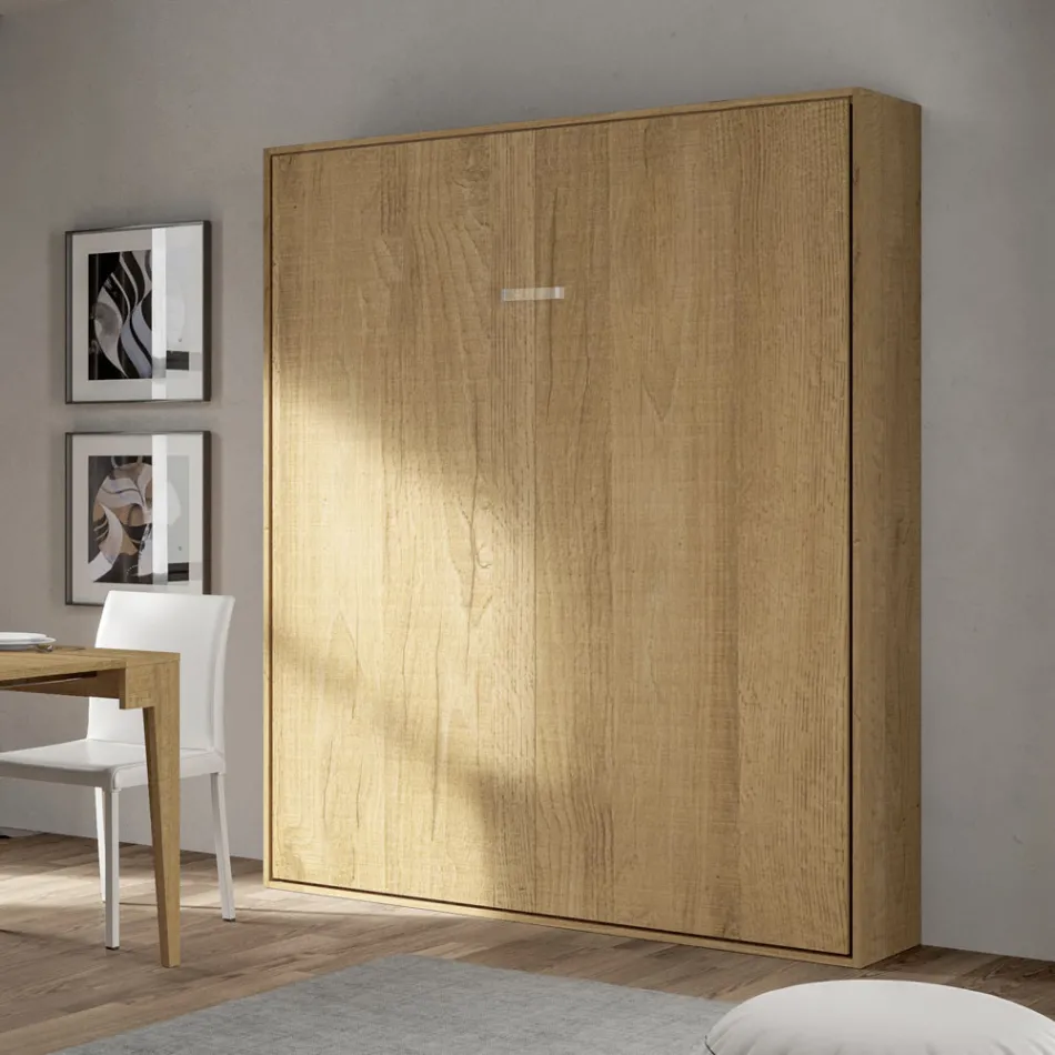 Letto Matrimoniale a Scomparsa Verticale in Diverse Finiture - Magicompare Viadurini