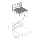 Letto Matrimoniale Capitonné con Contenitore Opzionale Made in Italy - Sciocco Viadurini